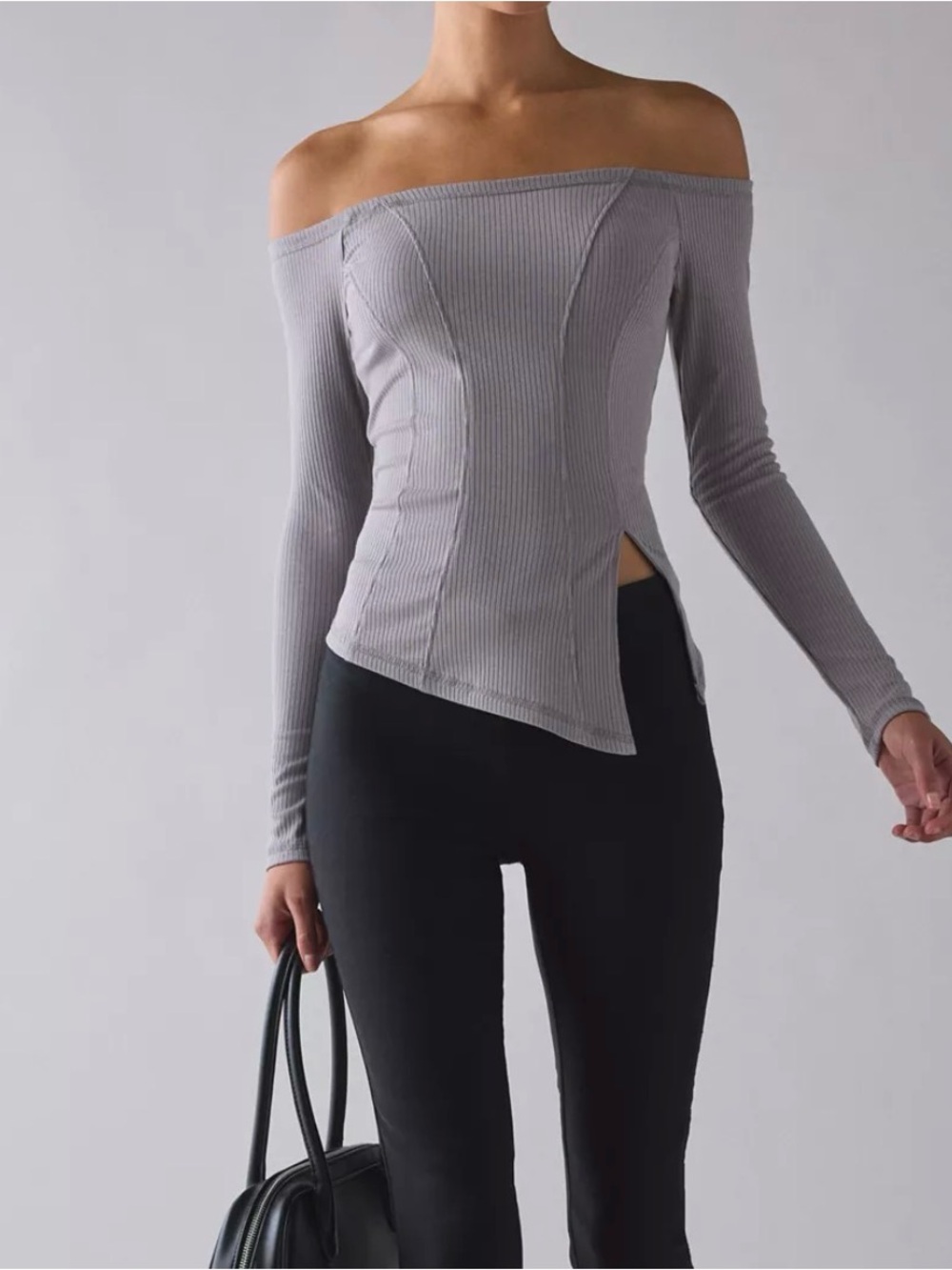 Urban Outfitters Perfect Stranger Asymmetric Split Hem Off-The-Shoulder Top Smal